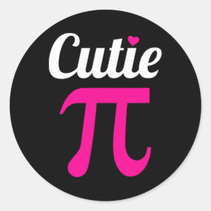 Funny Pi Symbol Shirt Cutie Pi National Pi Day Gif Classic Round Sticker