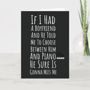 Funny Pianist Cards For Women Her Girls Humour