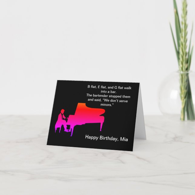 Funny Piano Joke Birthday Card (Front)