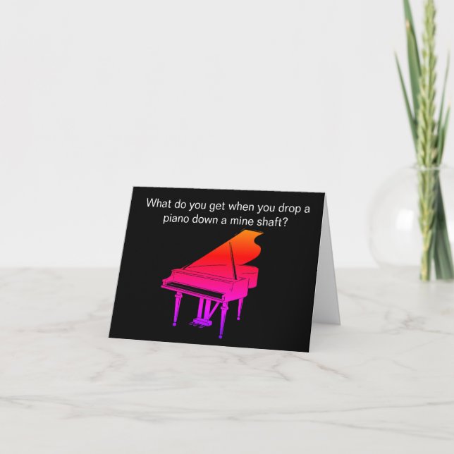Funny Piano Joke Birthday Card (Front)