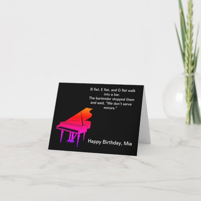 Funny Piano Joke Birthday Card (Front)