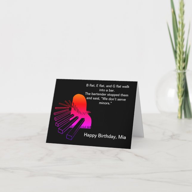 Funny Piano Joke Birthday Card (Front)