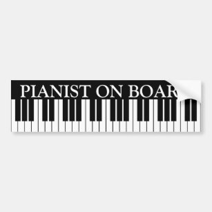 Funny piano keys bumper sticker for pianist