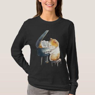 Funny Piano Music Cat Men Women Kids Cat Piano Lov T-Shirt