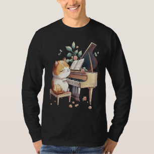 Funny Piano Music Cat Men Women Kids Cat Piano Lov T-Shirt