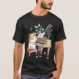 Funny Piano Music Cat Men Women Kids Cat Piano Lov T-Shirt
