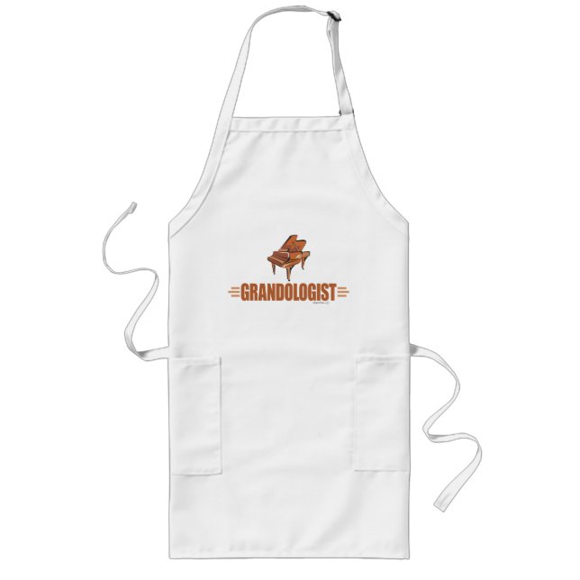 Funny Piano Music Long Apron (Front)