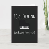 Funny Piano Player Cards Pianist Musician Keyboard
