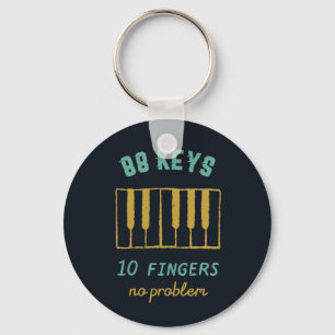Funny Piano Player Pianist 88 Keys No Problem Key Ring