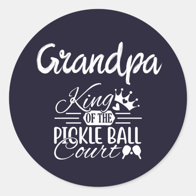 Funny Pickle Ball Granda Fathers Day Name Sticker (Front)