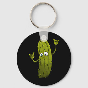 Funny Pickle Designs For Men Women Cucumber Dancin Key Ring