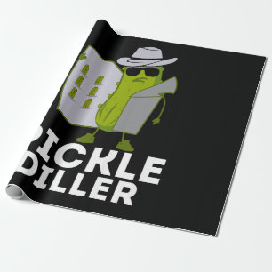 Funny Pickle Diller Secret Agent Pickle Lover Wrapping Paper