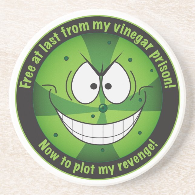 Funny Pickle Evil Super Villain Coaster (Front)