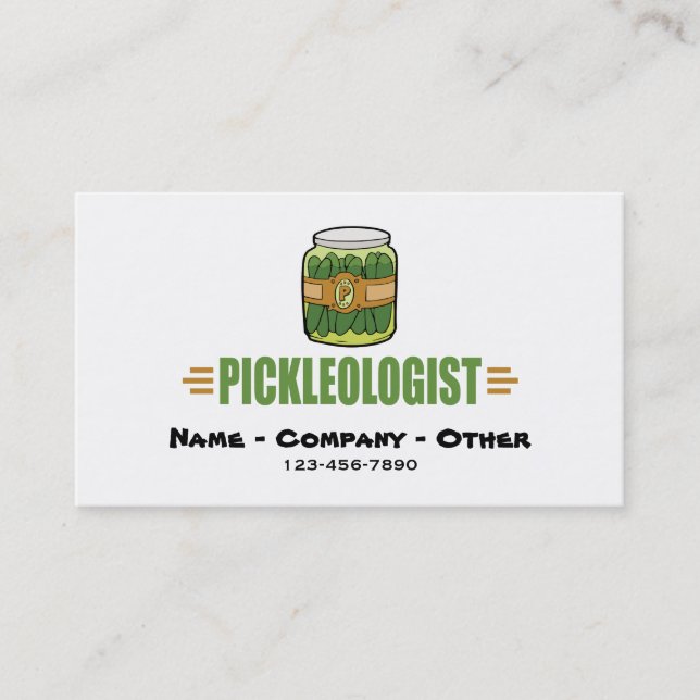 Funny Pickle Lovers Title PICKLEOLOGIST Business Card (Front)
