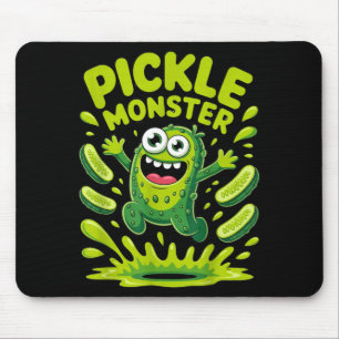 Funny pickle monster cartoon design mouse pad
