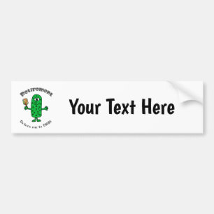 Funny Pickle Pickleball Player Retirement Cartoon Bumper Sticker