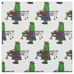 Funny Pickle Playing Bagpipes Fabric