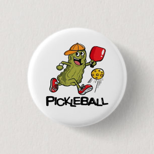 Funny Pickle Playing Pickleball 3 Cm Round Badge