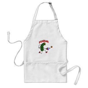 Funny Pickle Playing Pickleball Action Design Standard Apron
