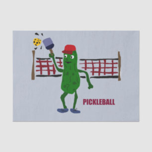 Funny Pickle Playing Pickleball Art Design Tissue Paper