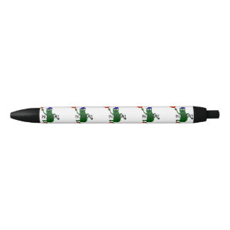 Funny Pickle Playing Pickleball Black Ink Pen