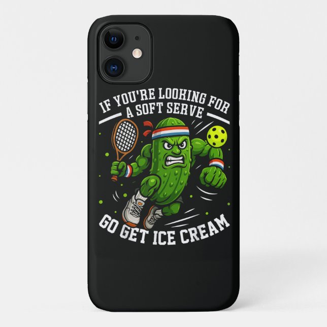 Funny Pickle Playing Pickleball Case-Mate iPhone Case (Back)