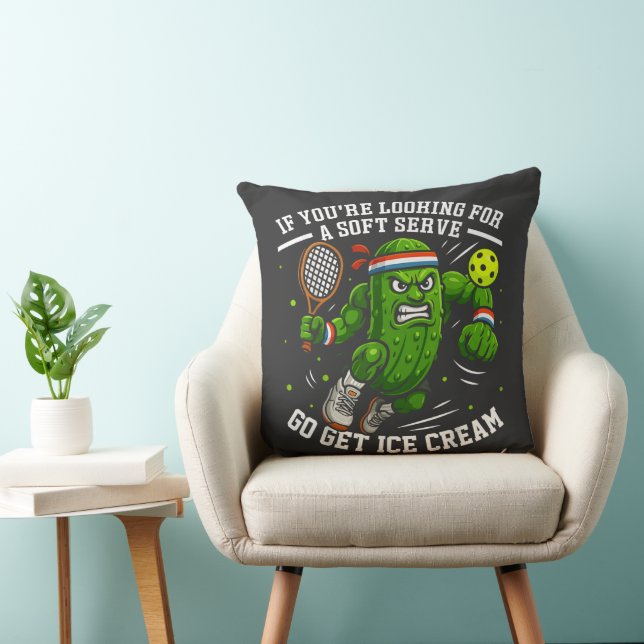 Funny Pickle Playing Pickleball Cushion (Chair)