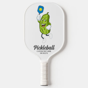 Funny Pickle Playing Pickleball Custom Text Pickle Pickleball Paddle