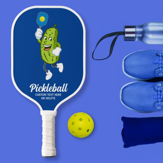 Funny Pickle Playing Pickleball Custom Text Pickle Pickleball Paddle (Creator Uploaded)