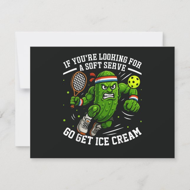 Funny Pickle Playing Pickleball Invitation (Front)