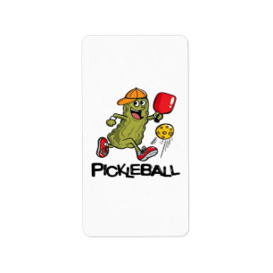 Funny Pickle Playing Pickleball  Label