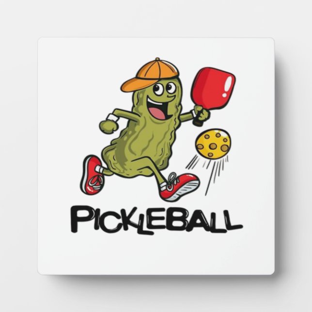 Funny Pickle Playing Pickleball  Plaque (Front)