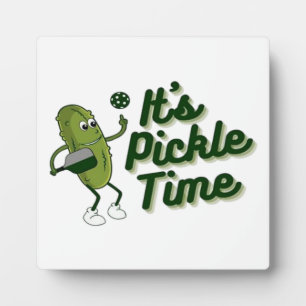 Funny Pickle Playing Pickleball Plaque