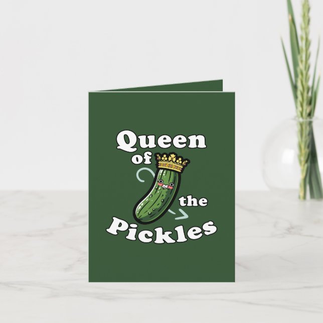 Funny pickle Queen customizable Card (Front)