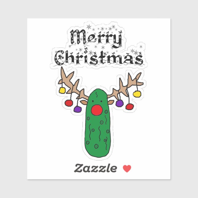 Funny Pickle Reindeer Merry Christmas Art (Sheet)
