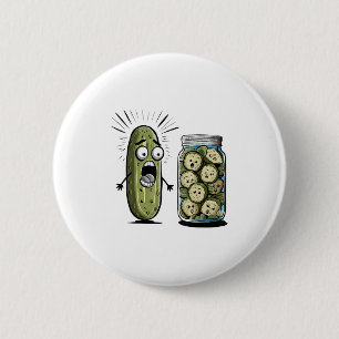 Funny Pickle Surprise A Cucumber And A Jar Of Slic 6 Cm Round Badge