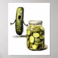Funny Pickle Surprise A Cucumber And A Jar Of Slic