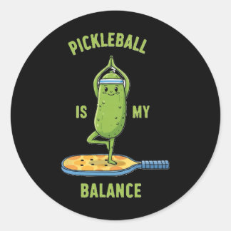 Funny Pickle Yoga Tee Picklell Is My Lance Graphic Classic Round Sticker