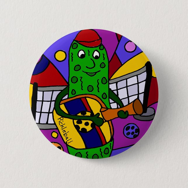 Funny Pickleball Abstract Art Original 6 Cm Round Badge (Front)