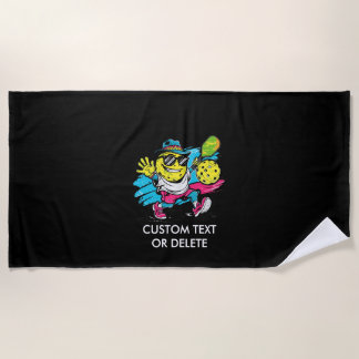 funny pickleball beach towel