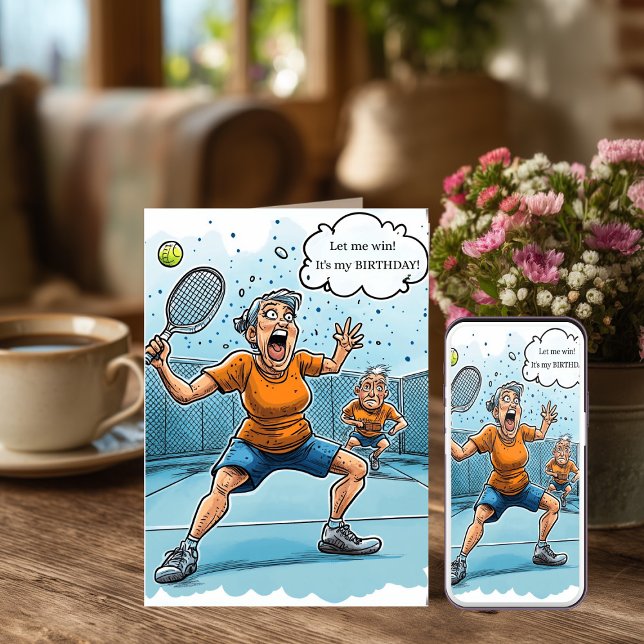 Funny Pickleball Birthday Card (Creator Uploaded)