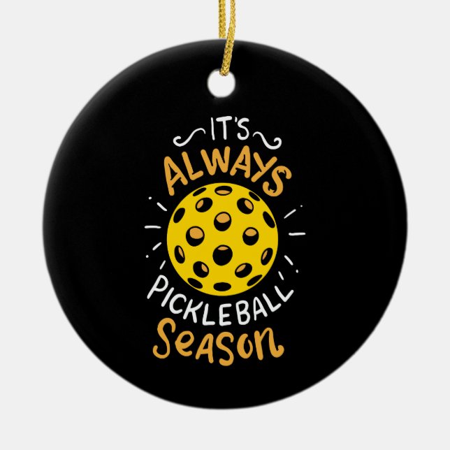 Funny Pickleball Ceramic Tree Decoration (Front)