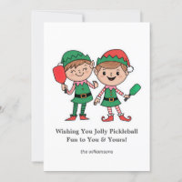 Funny Pickleball Christmas Elves, Custom Text