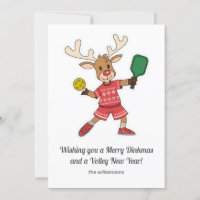 Funny Pickleball Christmas Reindeer, Custom Text