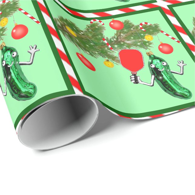 Funny Pickleball Christmas Wrapping Paper (Roll Corner)