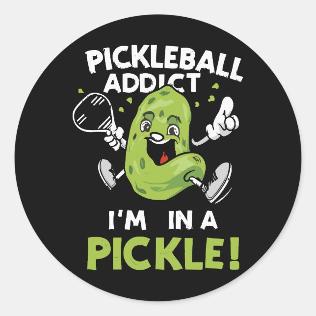 Funny-Pickleball Classic Round Sticker (Front)