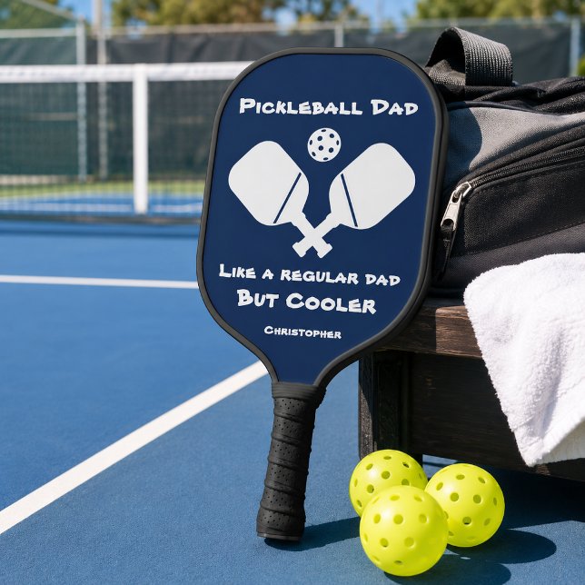 Funny Pickleball Dad Name Blue Paddle (Creator Uploaded)