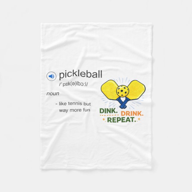 Funny pickleball definition like tennis but fun fleece blanket (Front)