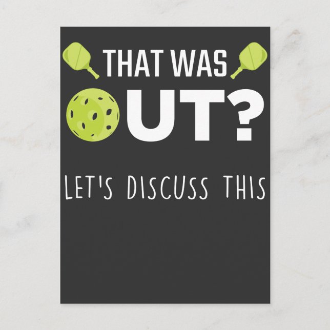 Funny Pickleball Discuss Joke Racquet Sportsman Postcard (Front)