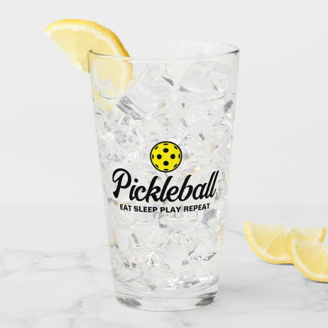 Funny pickleball drink glass gift for mum or dad (Front Ice)